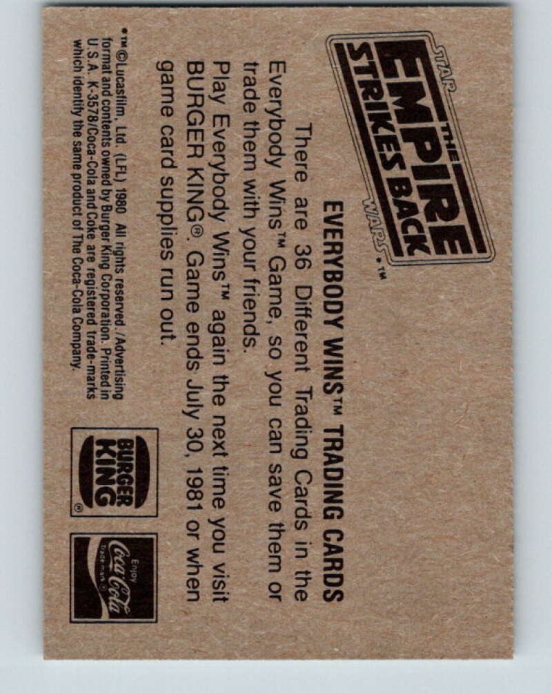 1980 Star Wars Burger King Luke Instructed by Yoda  V34697