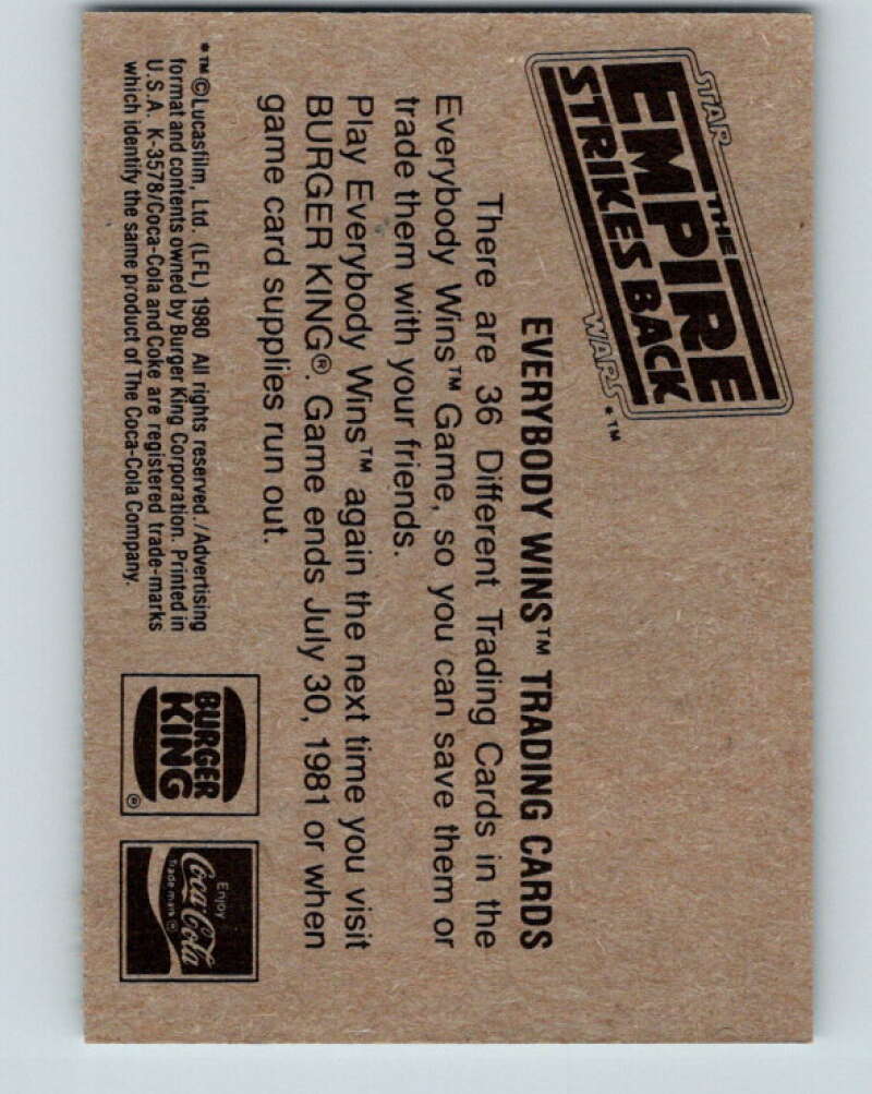 1980 Star Wars Burger King Seduced by the Dark Side  V34704