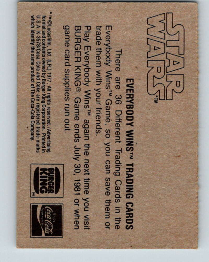 1977 Star Wars Burger King Princess Leia Organa  V34730