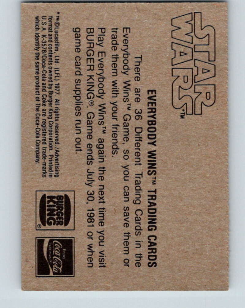 1977 Star Wars Burger King Princess Leia Organa  V34731