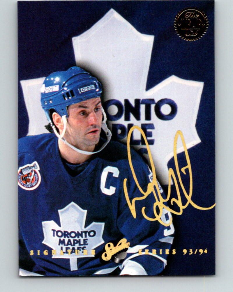 1993-94 Leaf Studio Signature #1 Doug Gilmour Toronto Maple Leafs V35148