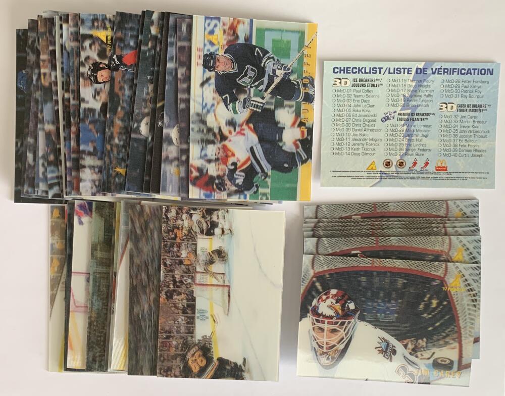 1996-97 McDonalds 3D Pinnacle Complete Master Set 1-40 Mint *Z009