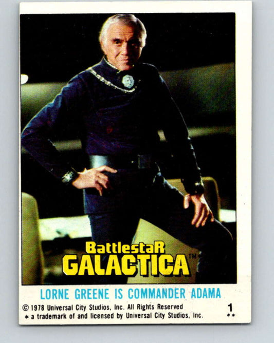 1978 Topps Battlestar Galactica #1 Lorne Green Is Commander Adama   V35201