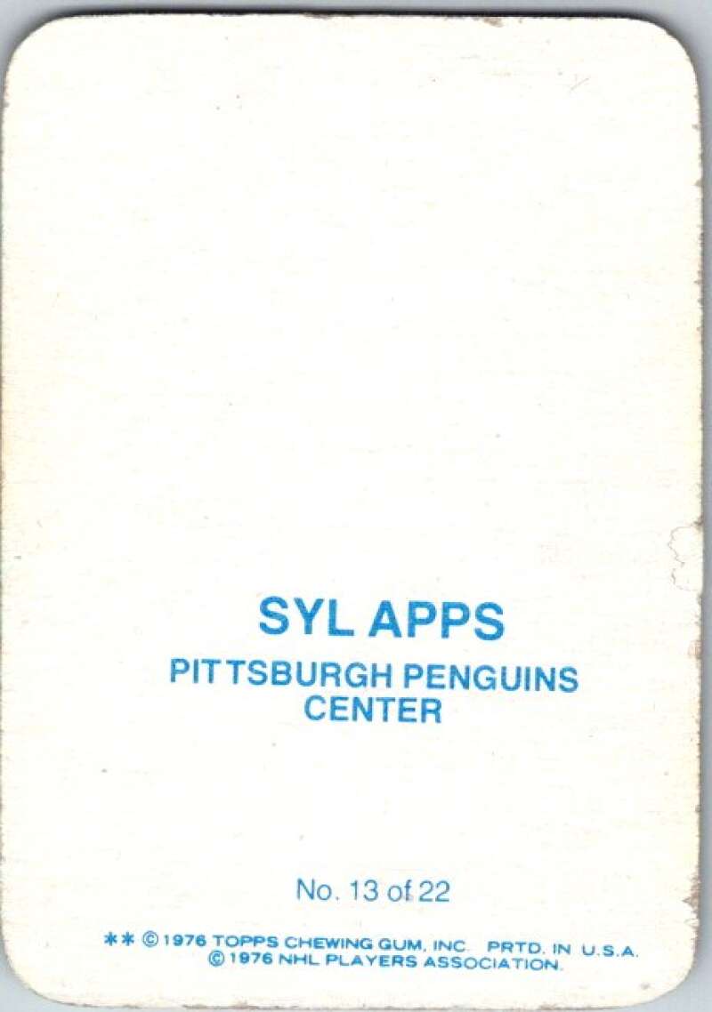 1976-77 Topps Glossy  #13 Syl Apps Jr.  Pittsburgh Penguins  V35469