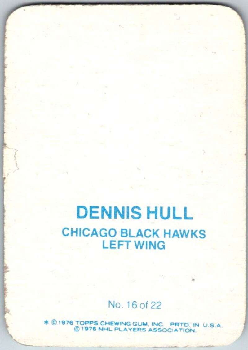 1976-77 Topps Glossy  #16 Dennis Hull  Chicago Blackhawks  V35479