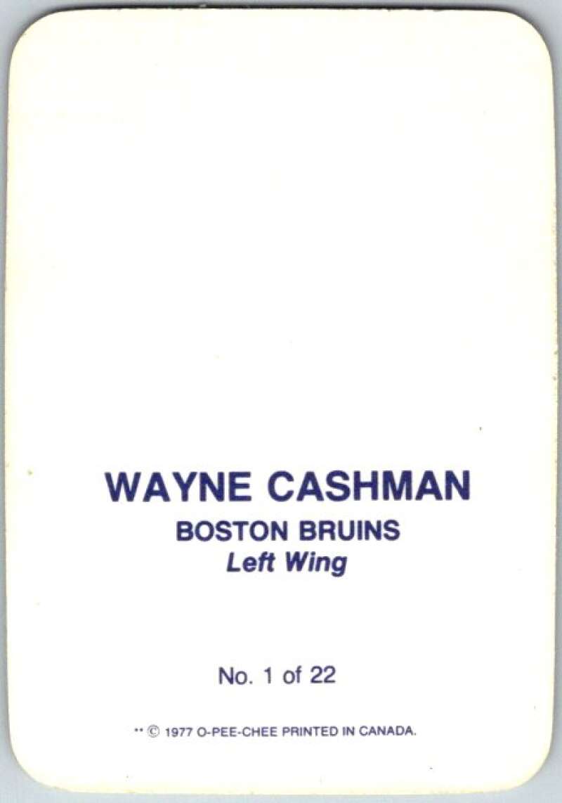 1977-78 O-Pee-Chee Glossy #1 Wayne Cashman, Boston Bruins  V35493