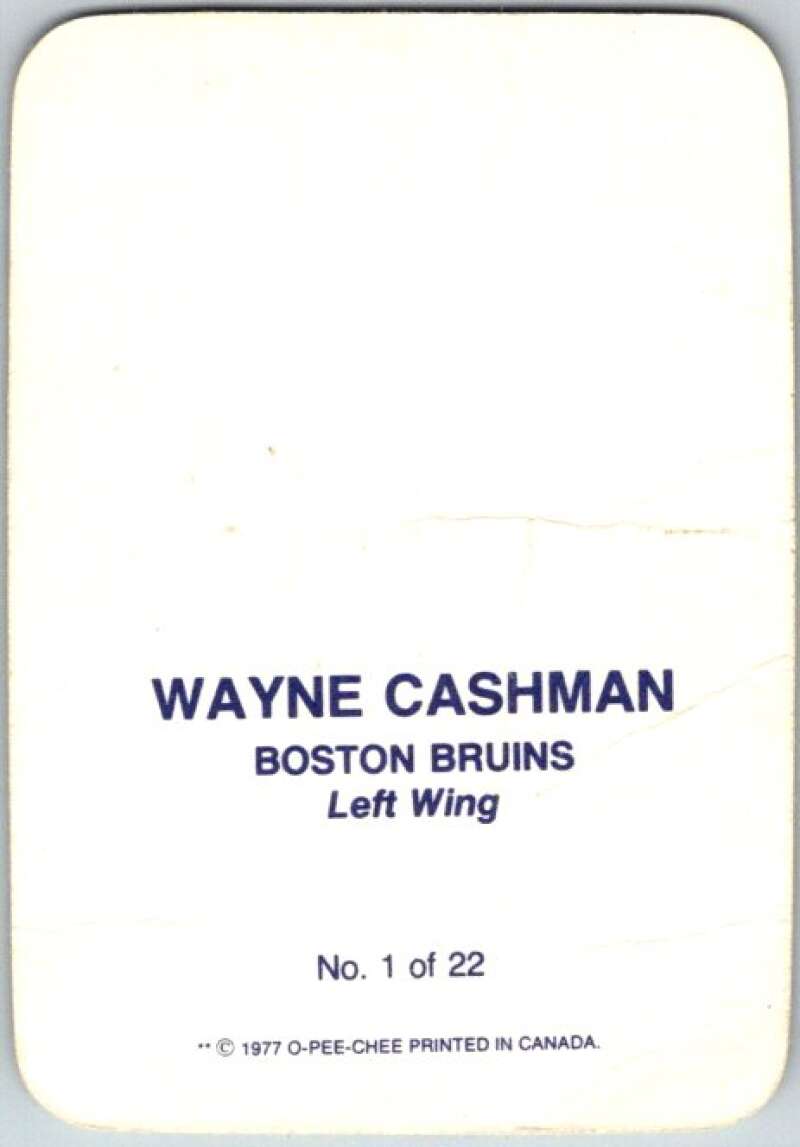 1977-78 O-Pee-Chee Glossy #1 Wayne Cashman, Boston Bruins  V35495