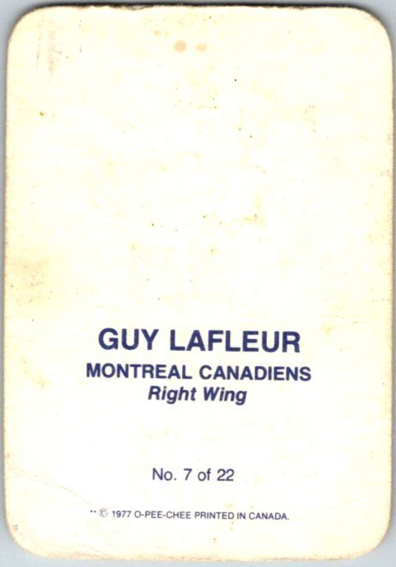 1977-78 O-Pee-Chee Glossy #7 Guy Lafleur, Montreal Canadiens  V35534