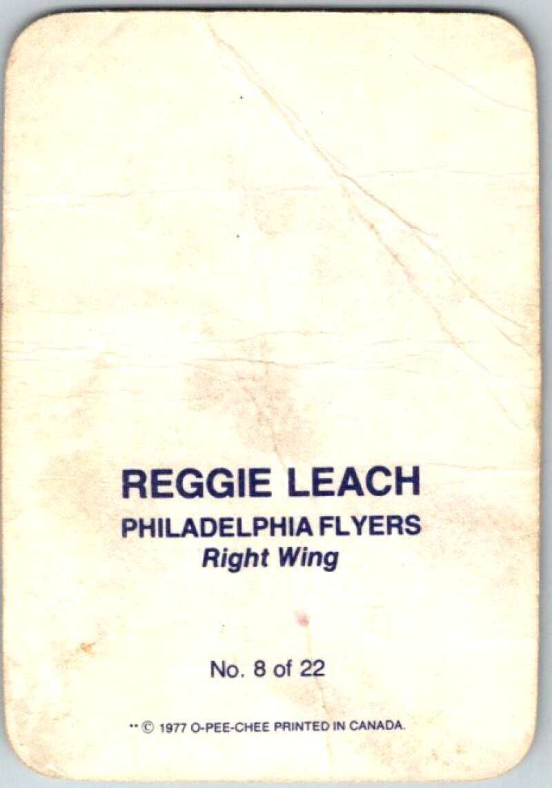 1977-78 O-Pee-Chee Glossy #8 Reggie Leach,  Philadelphia Flyers  V35541