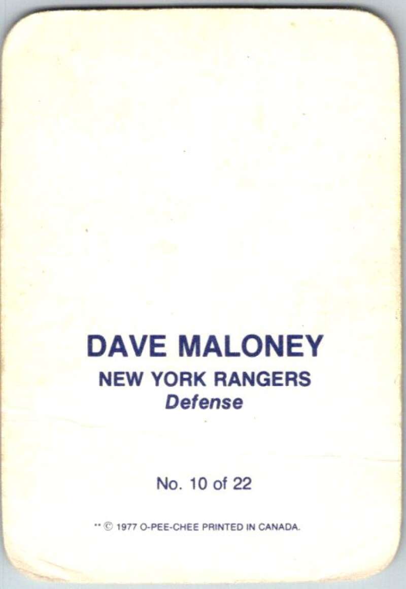 1977-78 O-Pee-Chee Glossy #10 Dave Maloney, New York Rangers  V35556