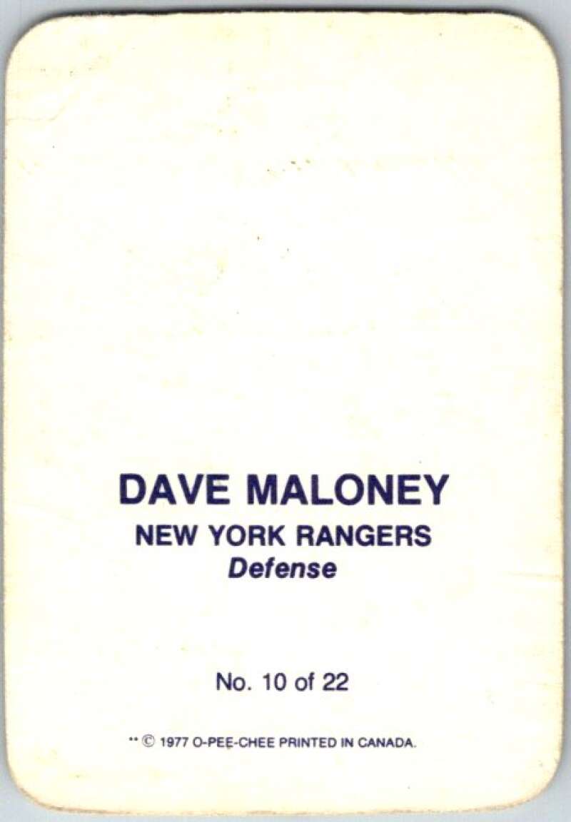 1977-78 O-Pee-Chee Glossy #10 Dave Maloney, New York Rangers  V35557