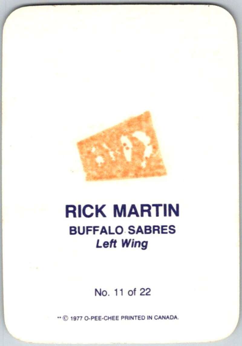 1977-78 O-Pee-Chee Glossy #11 Rick Martin, Buffalo Sabres  V35561