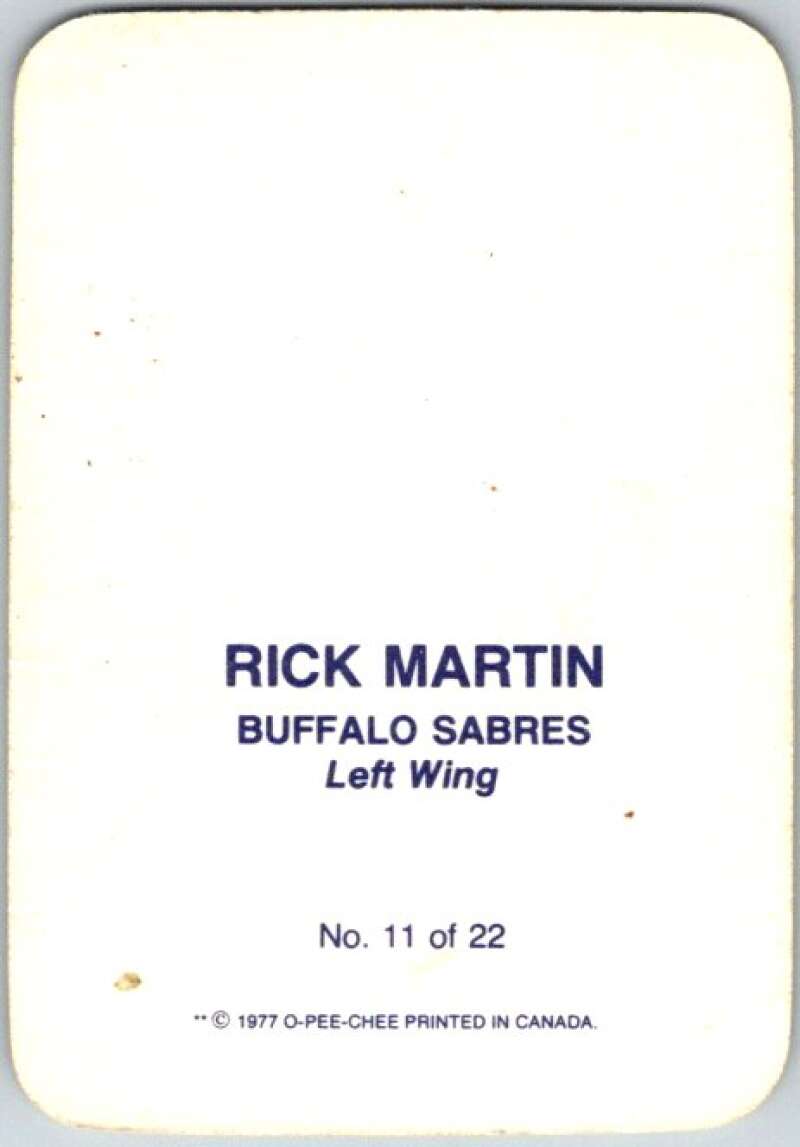 1977-78 O-Pee-Chee Glossy #11 Rick Martin, Buffalo Sabres  V35563