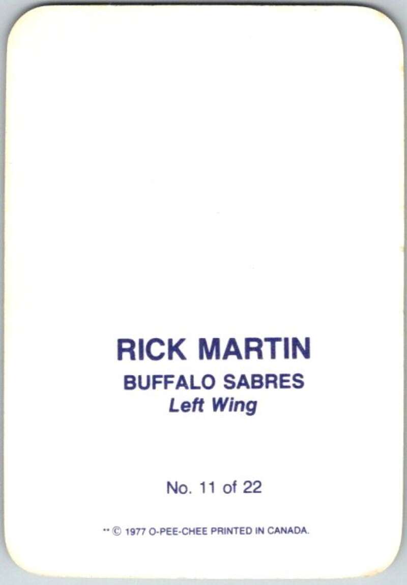 1977-78 O-Pee-Chee Glossy #11 Rick Martin, Buffalo Sabres  V35564