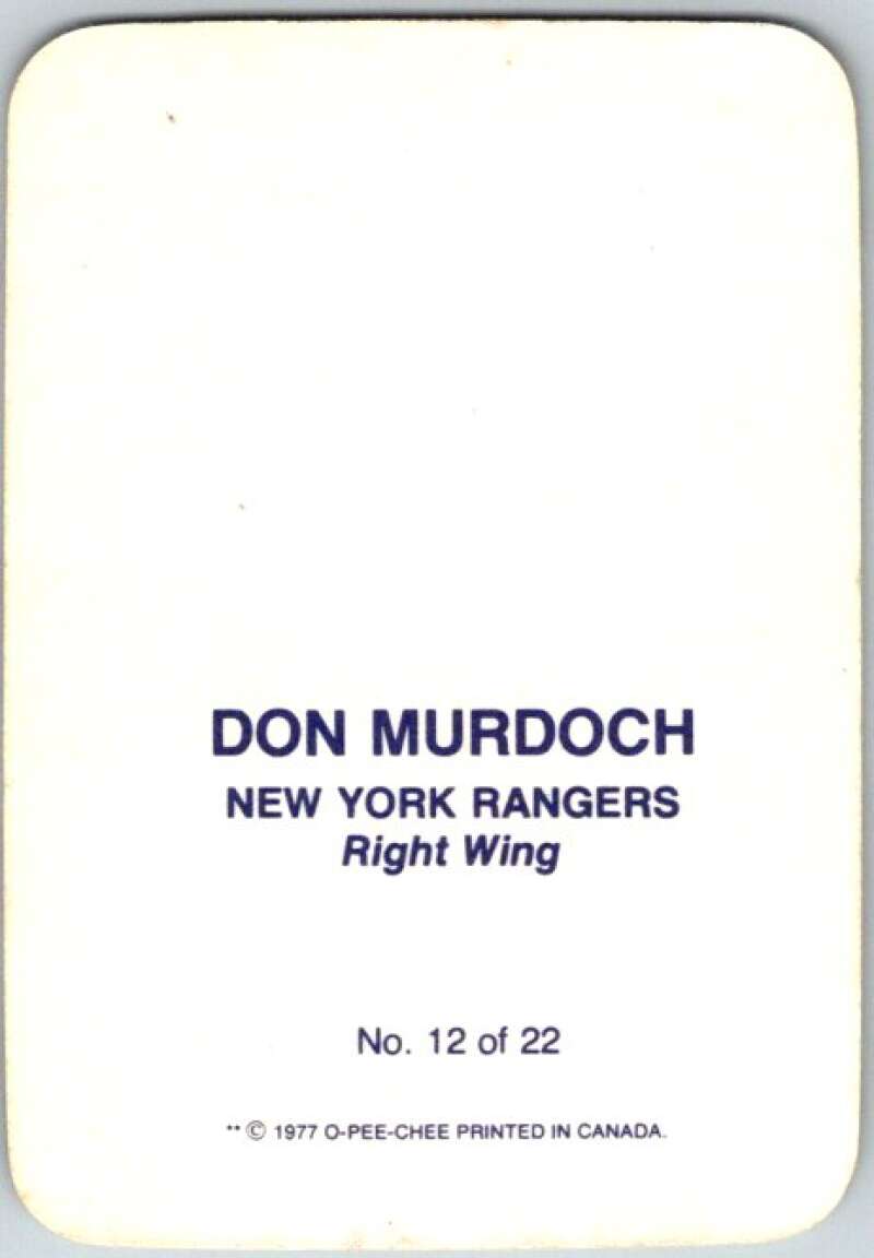 1977-78 O-Pee-Chee Glossy #12 Don Murdoch, New York Rangers  V35567