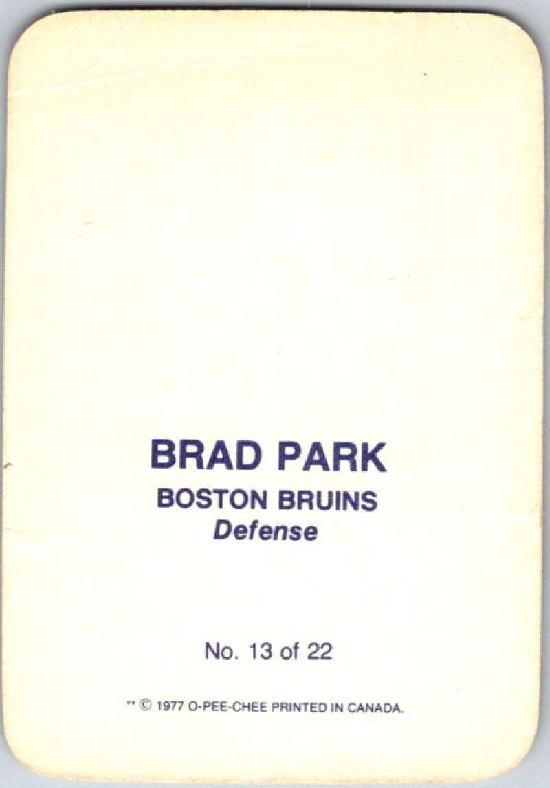 1977-78 O-Pee-Chee Glossy #13 Brad Park, Boston Bruins  V35569