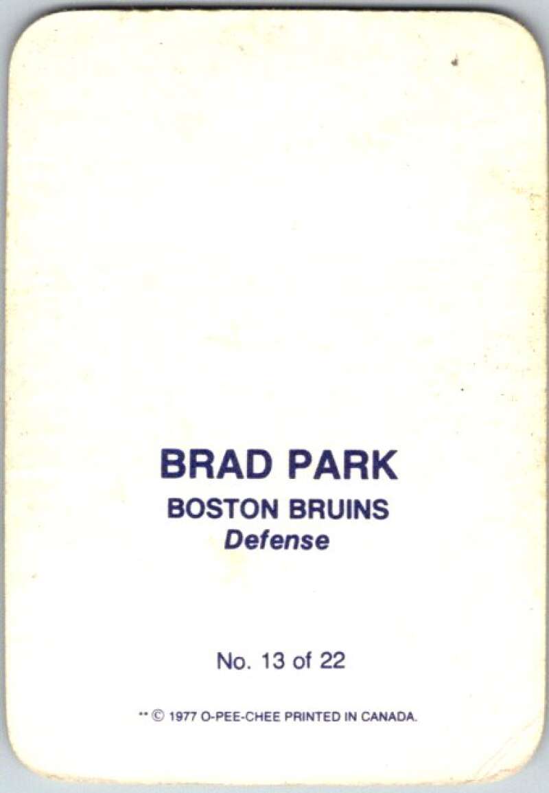 1977-78 O-Pee-Chee Glossy #13 Brad Park, Boston Bruins  V35571