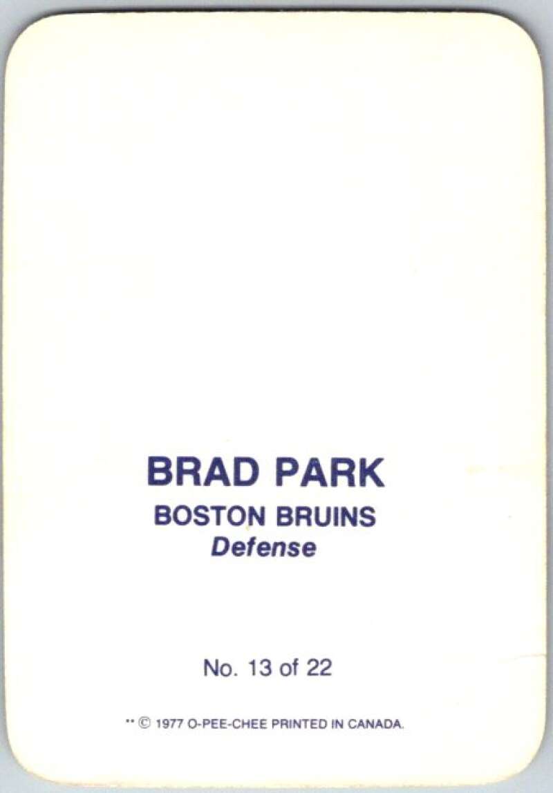 1977-78 O-Pee-Chee Glossy #13 Brad Park, Boston Bruins  V35573