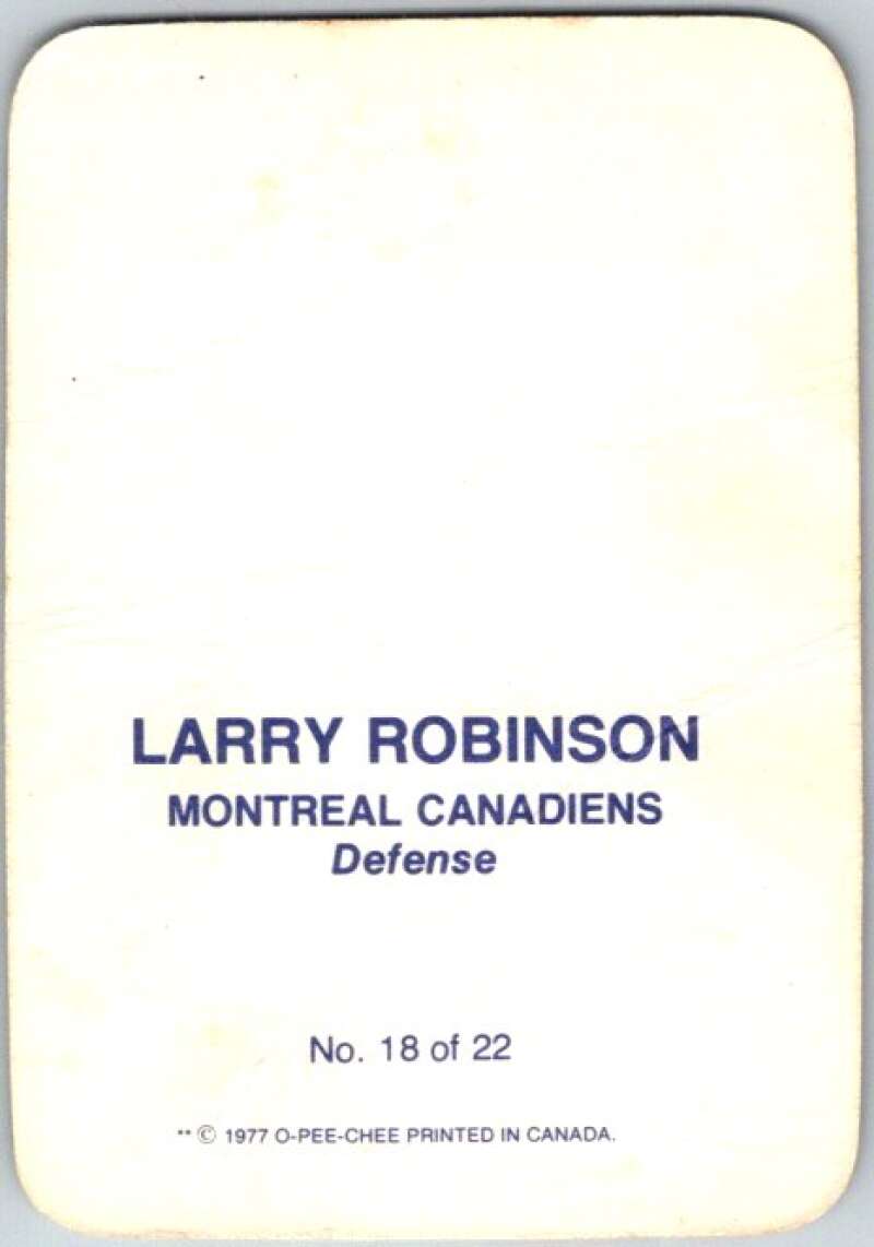 1977-78 O-Pee-Chee Glossy #18 Larry Robinson, Montreal Canadiens  V35586