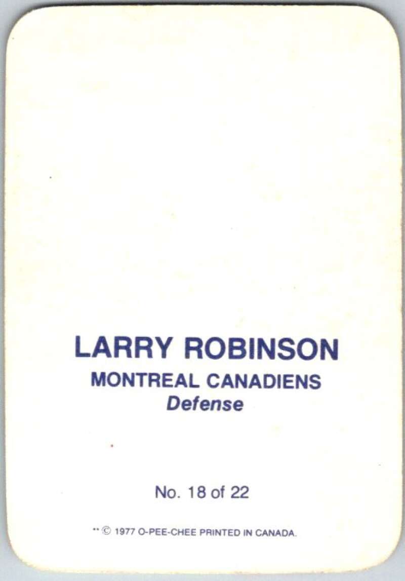 1977-78 O-Pee-Chee Glossy #18 Larry Robinson, Montreal Canadiens  V35587