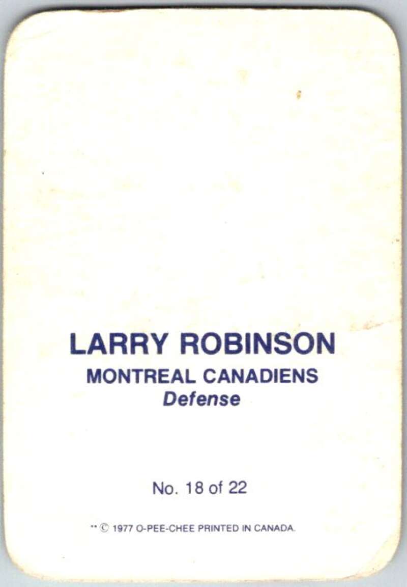 1977-78 O-Pee-Chee Glossy #18 Larry Robinson, Montreal Canadiens  V35589