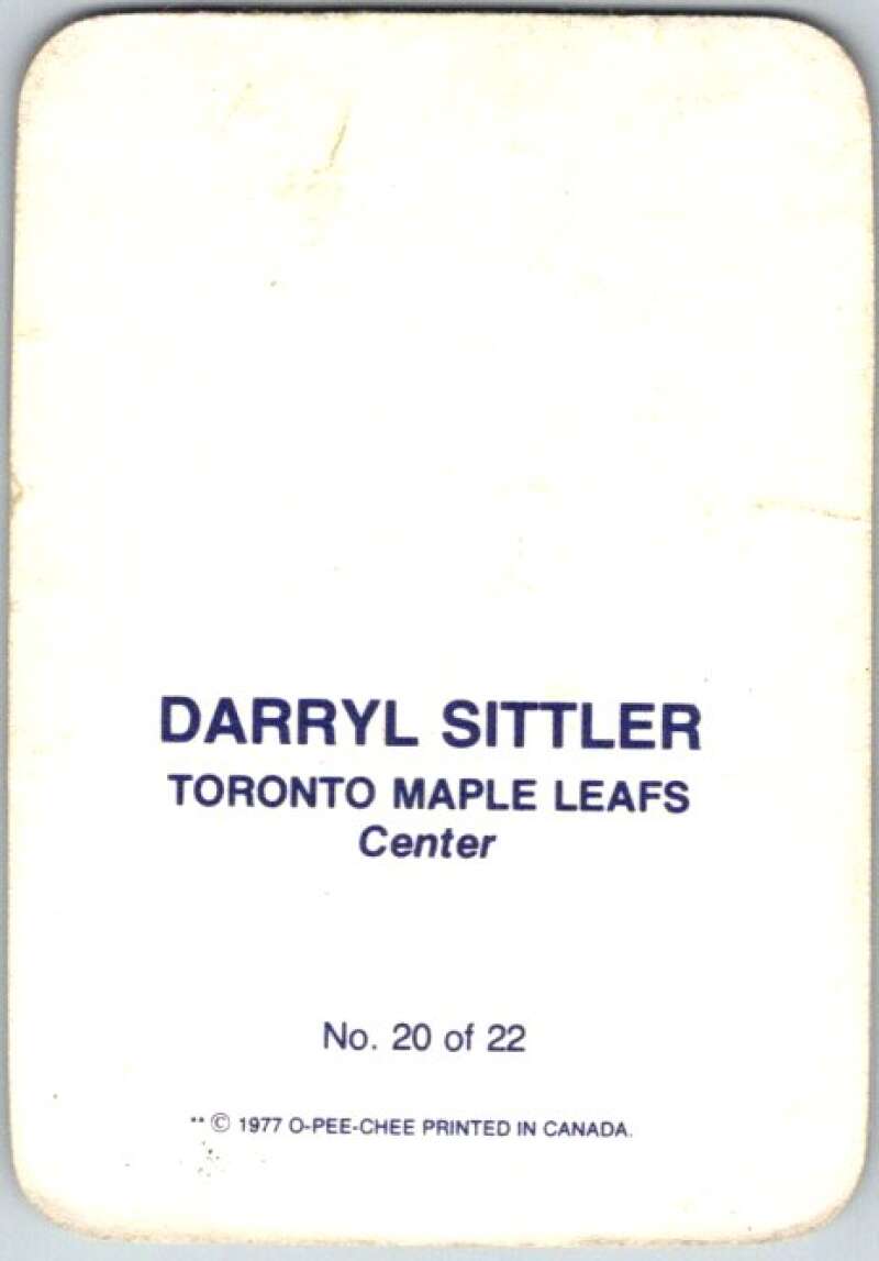 1977-78 O-Pee-Chee Glossy #20 Darryl Sittler, Toronto Maple Leafs  V35598