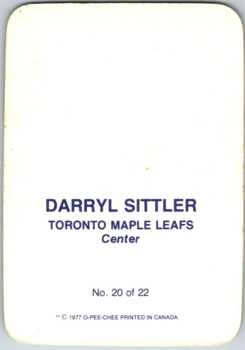 1977-78 O-Pee-Chee Glossy #20 Darryl Sittler, Toronto Maple Leafs  V35603
