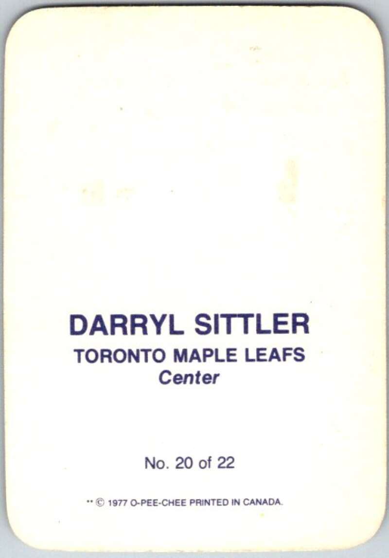 1977-78 O-Pee-Chee Glossy #20 Darryl Sittler, Toronto Maple Leafs  V35604