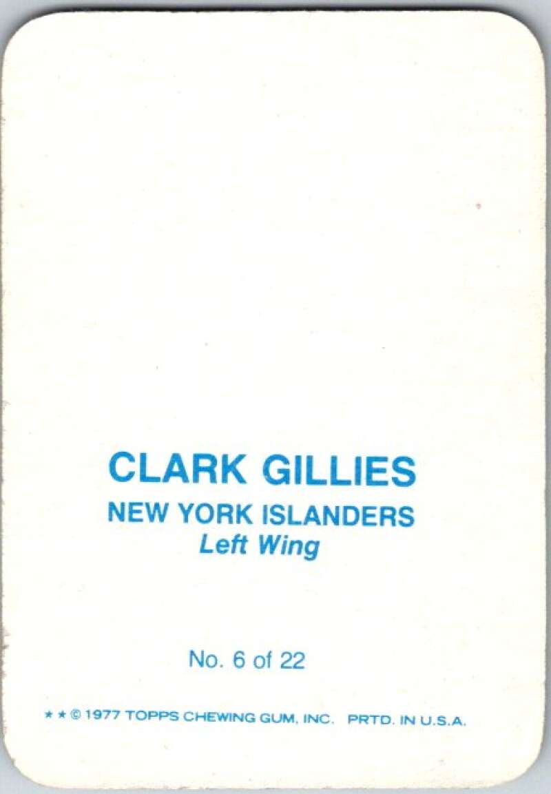 1977-78 Topps Glossy #6 Clark Gillies, New York Islanders  V35627