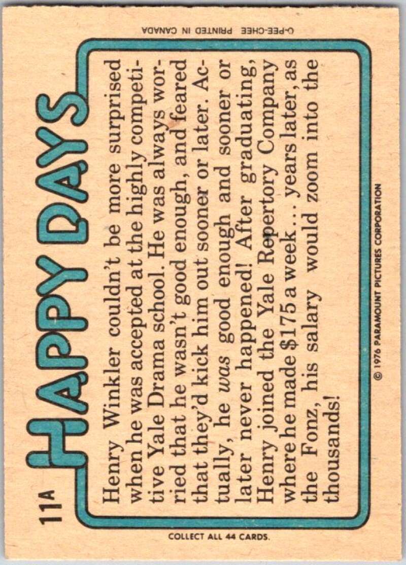 1977 O-Pee-Chee Happy Days #11 I think you ate your napkin  V35718