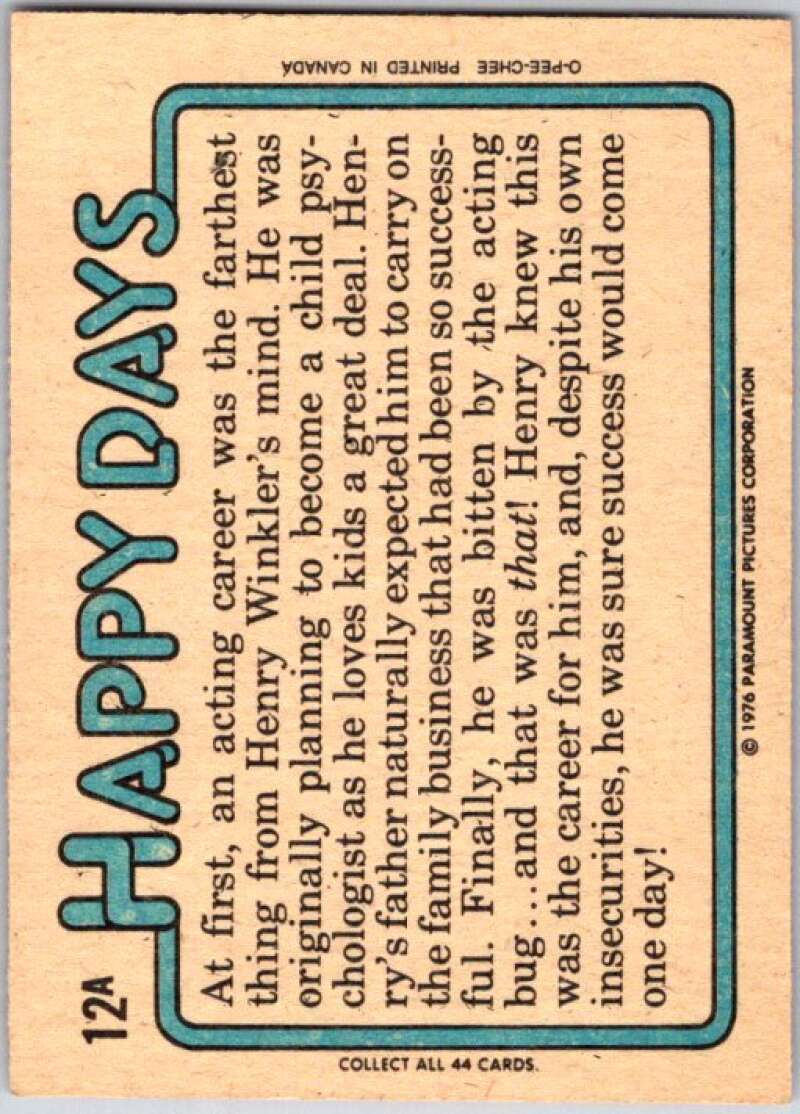 1976 O-Pee-Chee Happy Days #12 Here come da judge  V35720