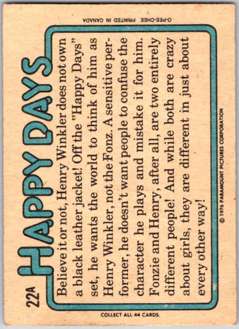 1978 O-Pee-Chee Happy Days #22 I'm a man of few words  V35738