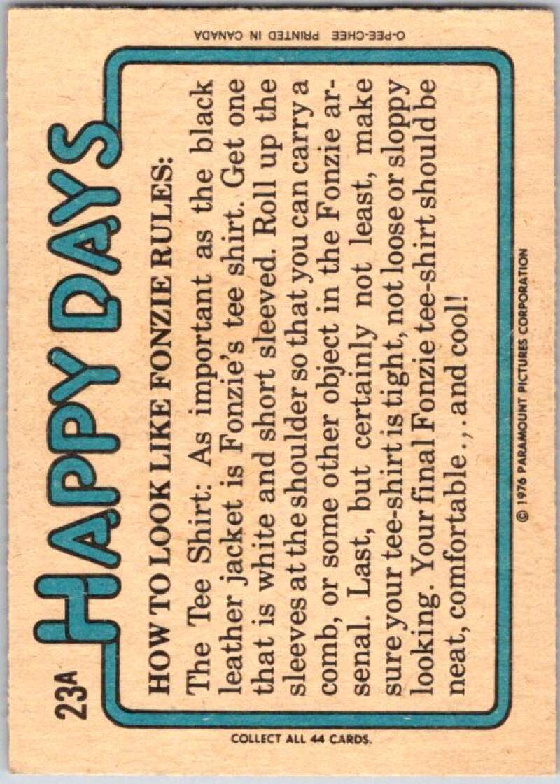 1976 O-Pee-Chee Happy Days #23 Hey Fonz, let's double date  V35741