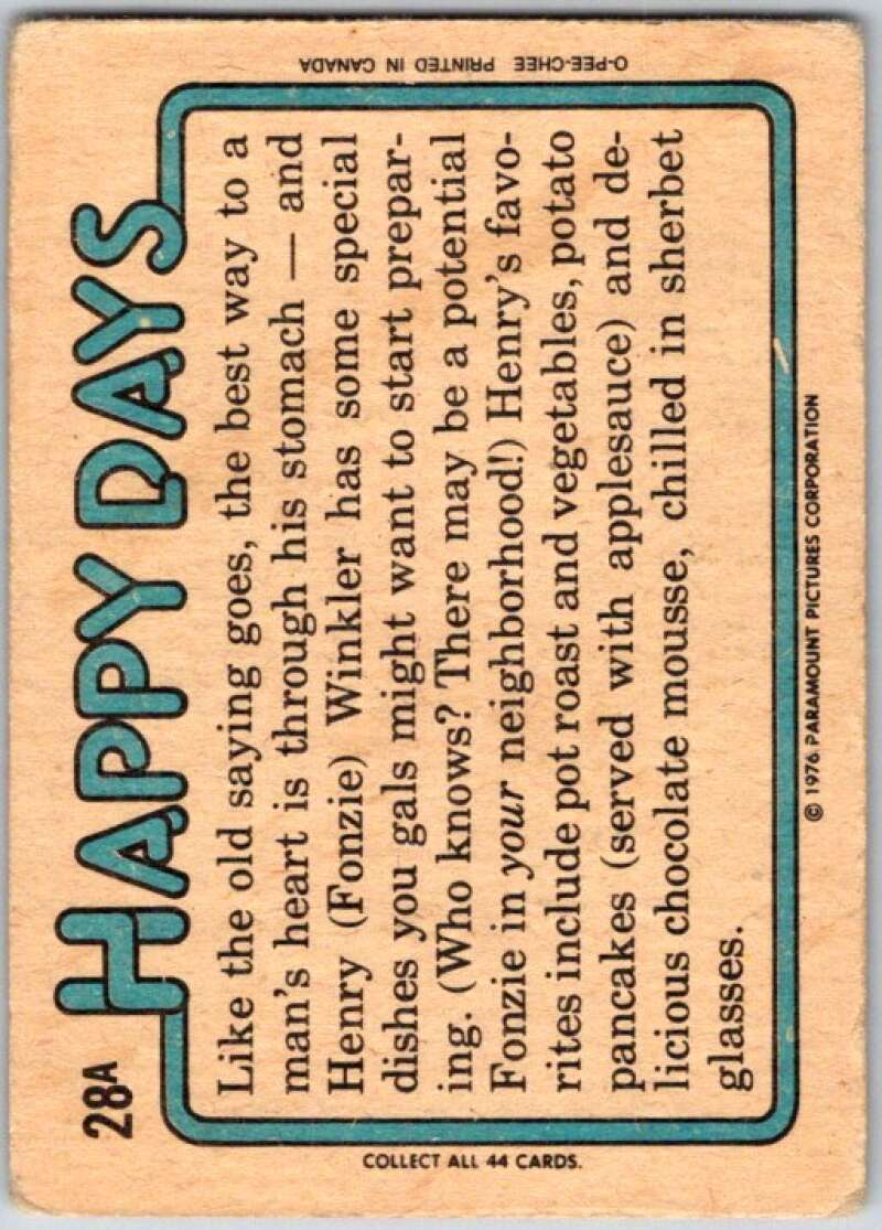 1978 O-Pee-Chee Happy Days #28 Fonze has a birthday party  V35755