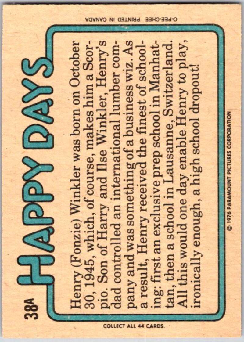 1976 O-Pee-Chee Happy Days #38 Fonz, I was cool …  V35780