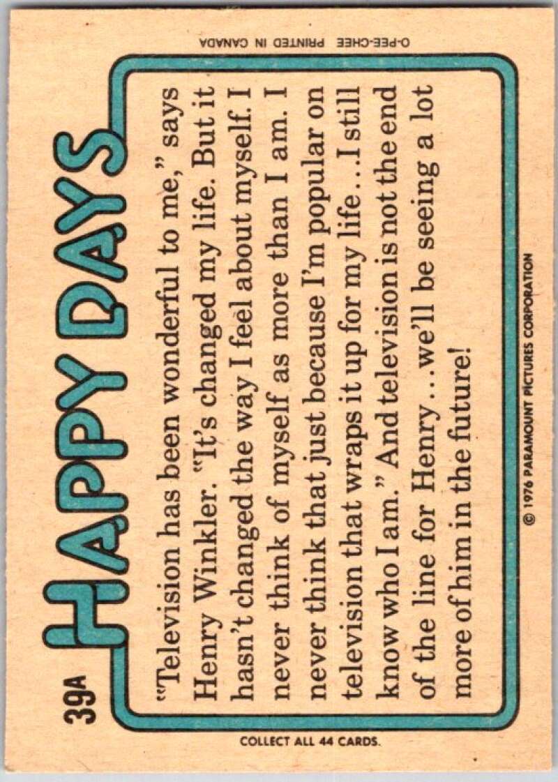 1979 O-Pee-Chee Happy Days #39 Fonzie sent a list  V35785