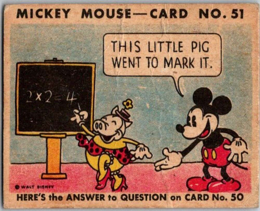 1935 O-Pee-Chee Mickey Mouse V303 #51 This little pig  V35950