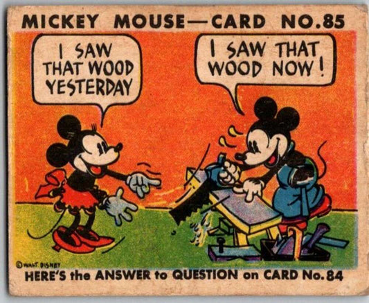 1935 O-Pee-Chee Mickey Mouse V303 #85 I saw that wood yesterday  V35966