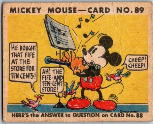 1935 O-Pee-Chee Mickey Mouse V303 #89 He bought that fife at the store  V35967