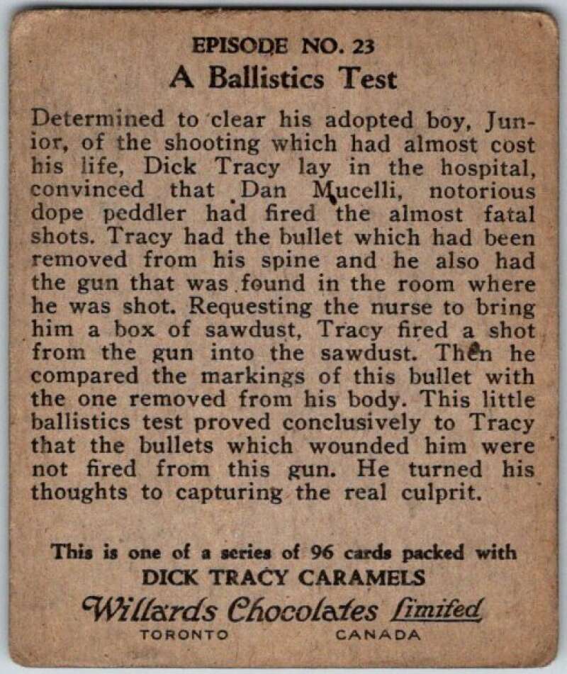 1937 Caramels Dick Tracy #23 To Prove Junior's Innocence   V36150
