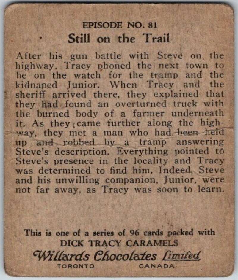 1937 Caramels Dick Tracy #81 Still on the Trail   V36178