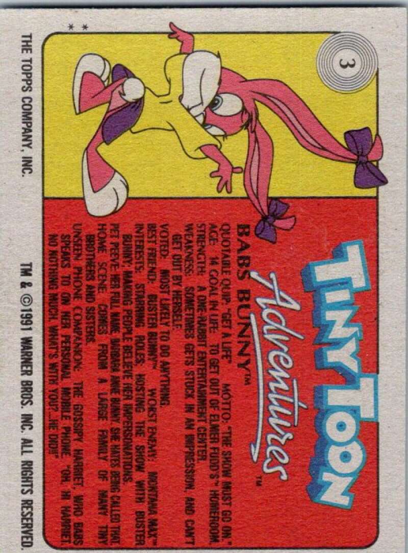 1991 Tiny Toon Adventure #3 Babs Bunny  V36190