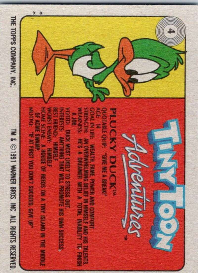 1991 Tiny Toon Adventure #4 Plucky Duck  V36193