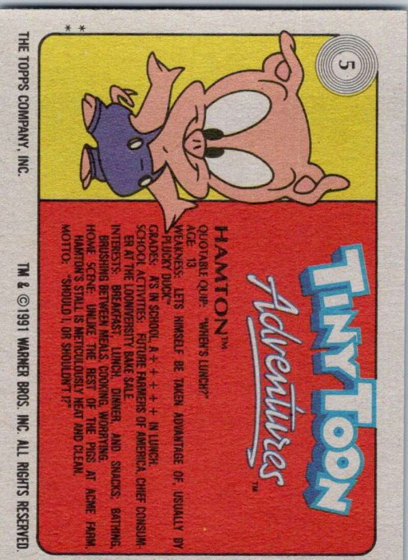 1991 Tiny Toon Adventure #5 Hamton  V36194