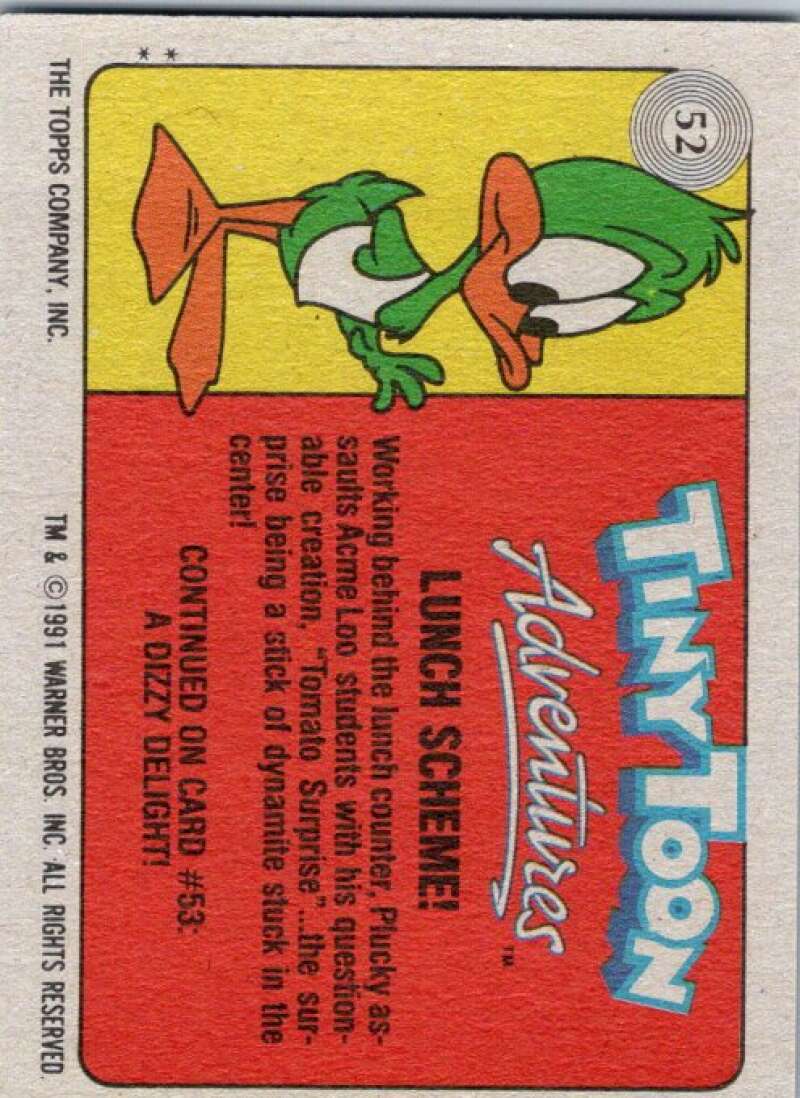 1991 Tiny Toon Adventure #52 Lunch Scheme  V36228