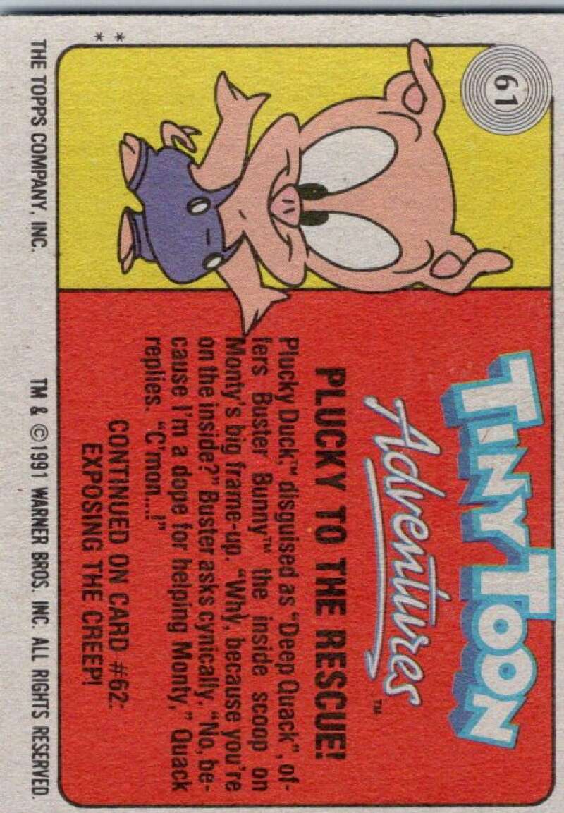 1991 Tiny Toon Adventure #61 Plucky to the Rescue  V36234