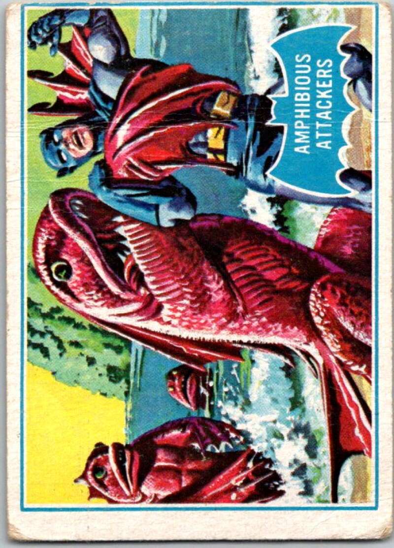 1966 Topps Batman Series  Blue Bat #10 Amphibious Attackers   V36273