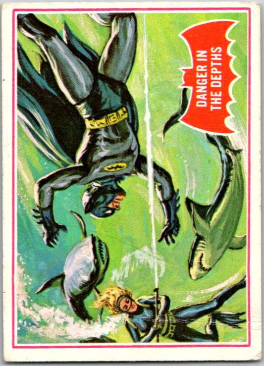 1966 Topps Batman Series Red Bat #14 Danger in the Depths   V36294