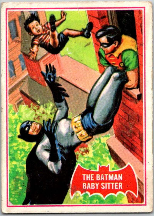 1966 Topps Batman Series Red Bat #34 The Batman Baby Sitter   V36311