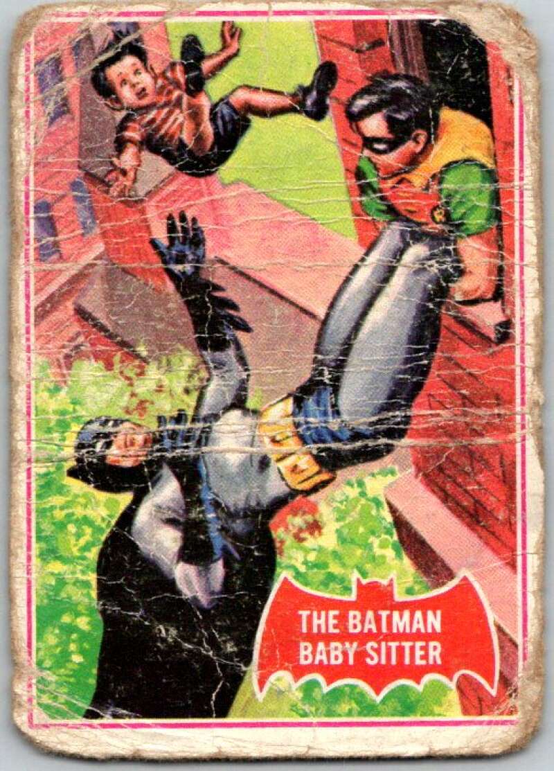 1966 Topps Batman Series Red Bat #34 The Batman Baby Sitter   V36312